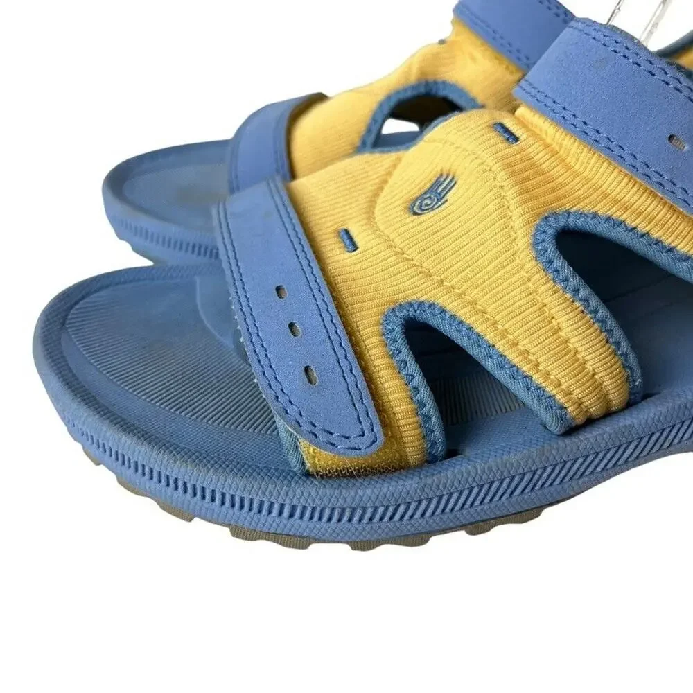 Teva Girls Kids Psyclone Blue & Yellow Sporty Ankle Strap Sandals Flats Shoes 6